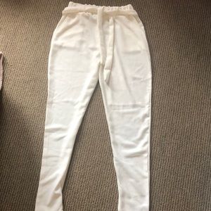 High waisted drawstring tapered pants